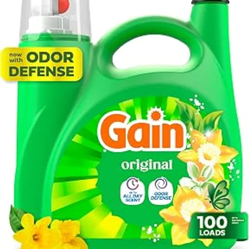 GainLiquid Laundry Detergent, Freshness, Odor Defense, High Efficiency Washing Machine Liquid Laundry Soap, Original Scent, 132 fl oz, 100 Loads (Packaging May