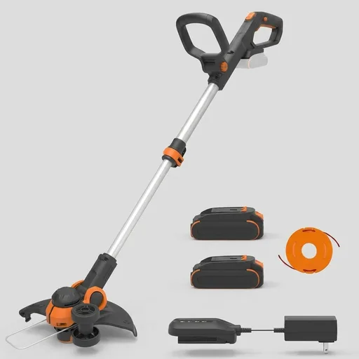 WORX Cordless String Trimmer & Lawn Edger, 12" Electric Weed Wacker with Command Feed, 20V Weed Eater with 5.5 LBS, 2 Batteries & Charger Included, WG163