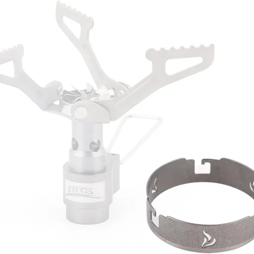 BRS 3000T Stove Windscreen Titanium Camp Stove Windshield with Storage Box for Outdoor Camping Ultralight (Grey-without stand)