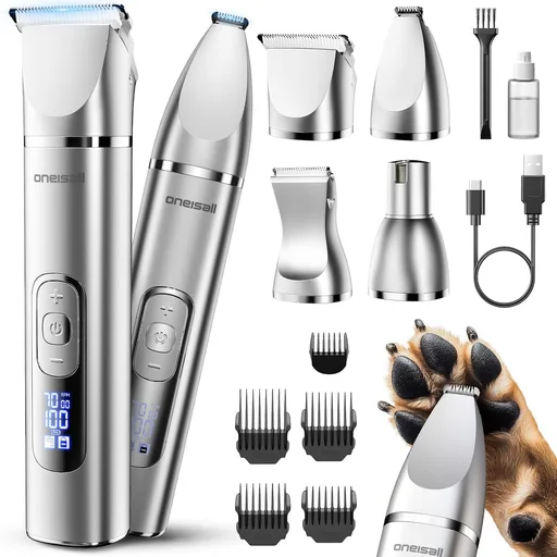oneisall 4 in 1 Dog Grooming Kit with LCD Display