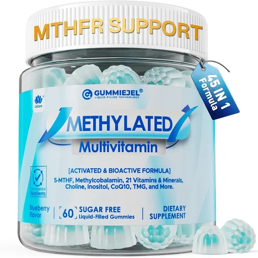 Methylated Multivitamin for Women Mens Gummies, Daily Vitmains Methylfolate