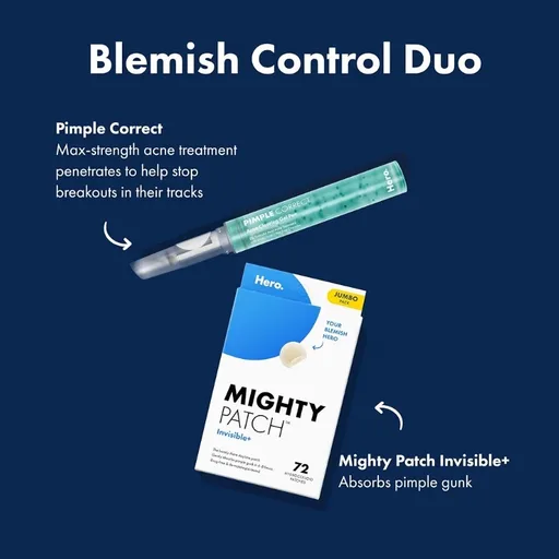 Hero Cosmetics Mighty Patch Invisible+ Daytime Acne Pimple Patch, 72 Ct