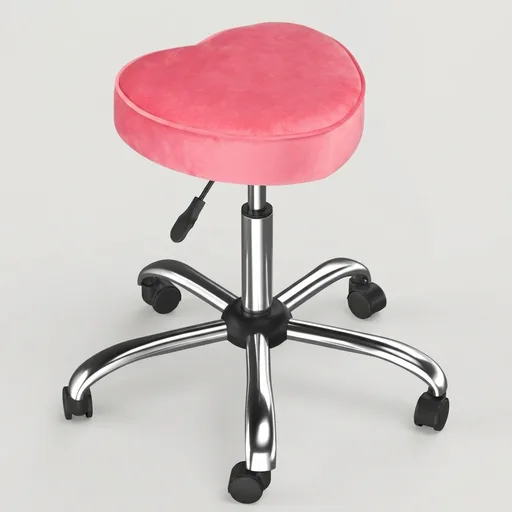 OmySalon Vanity Stool with Wheels, Adjustable Rolling Swivel Stools, Roll Around Small Chair for Makeup Hair Stylist Tattoo Nail, Velvet for Beauty SPA, Barbershop, Bar, Office, Hot Pink