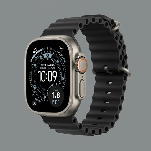 Apple Watch Ultra 3 [GPS + Cellular 49mm] Running & Multisport Smartwatch w/Rugged Titanium Case w/Black Ocean Band. Satellite Communications, Advanced Health & Fitness Tracking