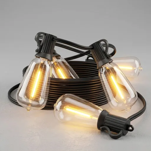 addlon 100FT LED Outdoor String Lights with Remote Waterproof Patio Lights with Shatterproof ST38 Replaceable Bulbs, Dimmable Outside Hanging Light Connectable for Porch, Backyard