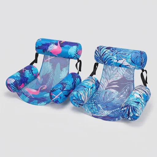 Inflatable Pool Float Chair - 2 Pack Pool Floats Adult Heavy Duty, Water Floating Lounge Chairs, Blow up Floaties Adults for Summer Fun Party Lake Beach