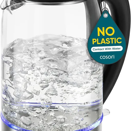 Cosori Electric Kettle, No Plastic Contact with Water, 1.7L, Black
