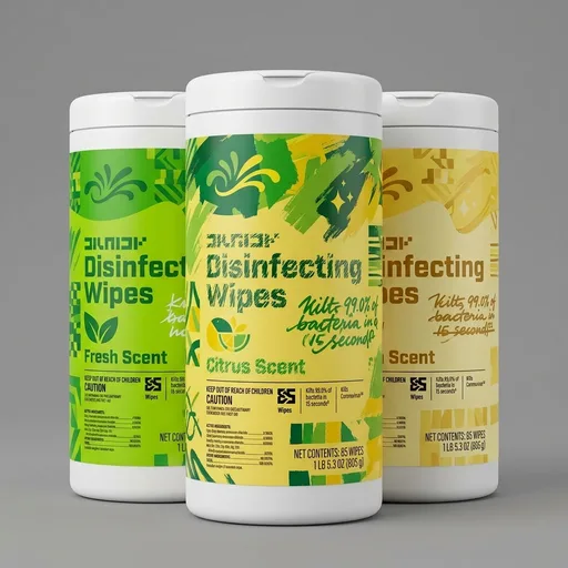 Amazon Basics Disinfecting Wipes, Lemon & Fresh Scent, Sanitizes, Cleans, Disinfects & Deodorizes, 255 Count (3 Packs of 85), Packaging May Vary