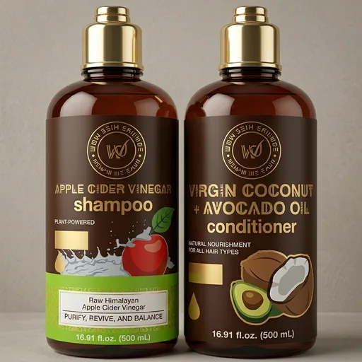 WOW Skin Science Apple Cider Vinegar Shampoo & Coconut + Avocado Oil Conditioner Duo 16.9 oz
