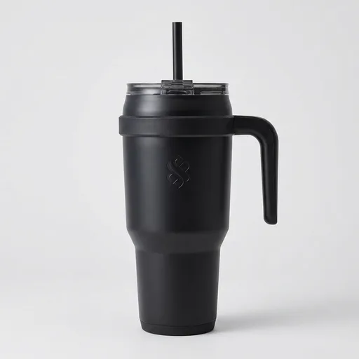 REDUCE 40 oz Stainless Steel Tumbler with Handle - Dual-Wall Vacuum Insulated Travel Mug, Sweat-Proof Lid & Reusable Straw - Keeps Drinks Cold for 24 Hrs, Fits Cupholders, Dishwasher Safe - Phantom