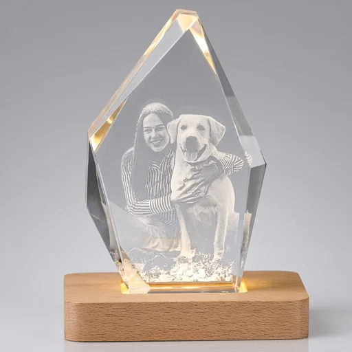 Personalized Pet Memorial Gift, Custom 3D Crystal Photo for Dog or Cat,Custom Dog Memorial,3D Engraved Pet Keepsake, Sympathy Gift for Pet Loss