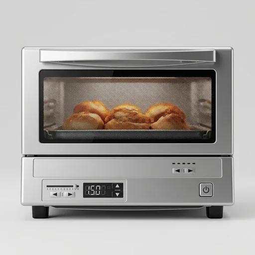 Panasonic FlashXpress Toaster Oven Countertop, 4-Slice Small Toaster Oven Compact Size with Double Infrared Heating, 6 Auto Cook Options and Precise Temperature Control, 1300W - NB-G110P (Silver)