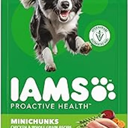 IAMSProactive Health Adult Minichunks Dry Dog Food, Chicken, 5 lb | Real chicken #1 ingredient, no fillers, natural fiber & prebiotics, Omega-6 fatty acids, ant