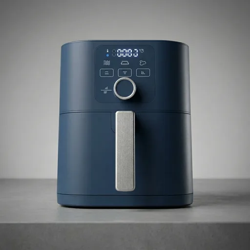 Martha Stewart 6QT Air Fryer, 6-in-1, Bake, Broil, Roast, Air Fry, Dehydrate, Reheat, Ceramic Non-Stick Basket, Crispy Results Fast, 400°F Max Temp, Shake Reminder, Indigo Blue