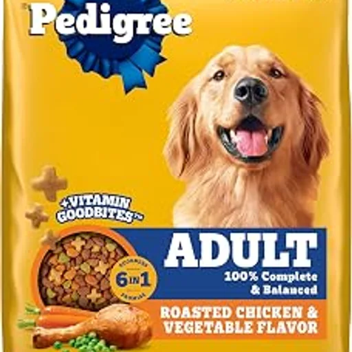 PedigreeComplete Nutrition Dry Dog Food, Chicken & Vegetable, 18 lb | Nutrient boost, prebiotic fibers, 36 vitamins & minerals, Omega 6 & Zinc, natural flavors,