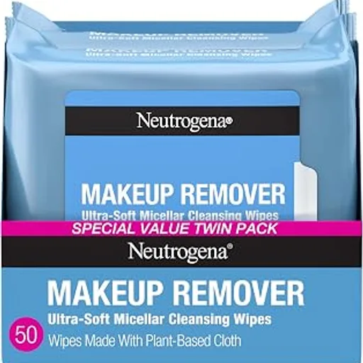 Neutrogena Makeup Remover Micellar Wipes, 2 Pack of 25 Ct