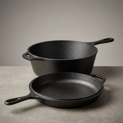 Lodge Cast Iron Combo Cooker, 3.2 Quart Deep Pot & 10.25 Inch Skillet Lid | 2-in-1 Deep Pot & Skillet Set, Dutch Oven with Skillet Lid for Sourdough, Frying & C