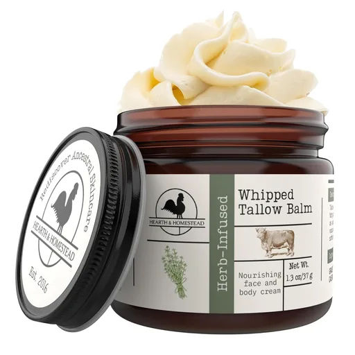 Hearth & Homestead Whipped Beef Tallow for Skin & Face, Unscented, 1.3oz