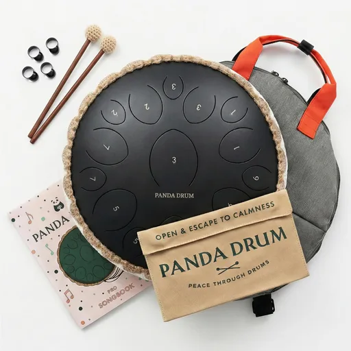 Panda Drum Pro (Black) | Steel Tongue Handpan