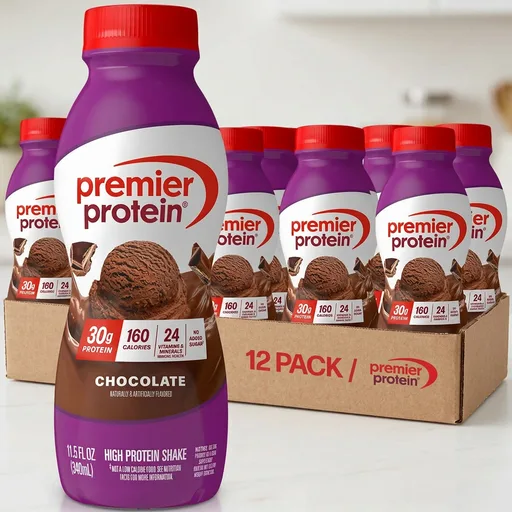 Premier Protein Shake, Chocolate, 30g Protein, No Added Sugar, 24 Vitamins & Minerals to Support Immune Health, 11.5 fl oz, 12 Pack