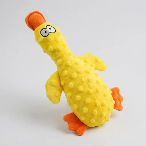 Indestructible Dog Toy for Aggressive Chewers, Durable Stuffed Squeaky Dog Toys for Small Medium Large Dogs, Interactive Chew Teething Puppy Toy for Indoor Outdoor Play (Yellow)