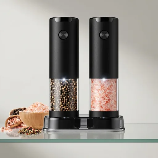 Electric Salt and Pepper Grinder Set Automatic Battery Pepper Mill Shakers Adjustable Coarseness Upgraded Larger Capacity with Led Home and Kitchen Appliances Birthday Gifts for Women Men