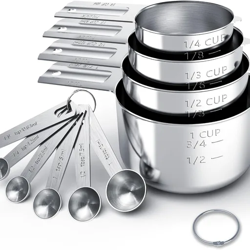 Stainless Steel Measuring Cups & Spoons Set