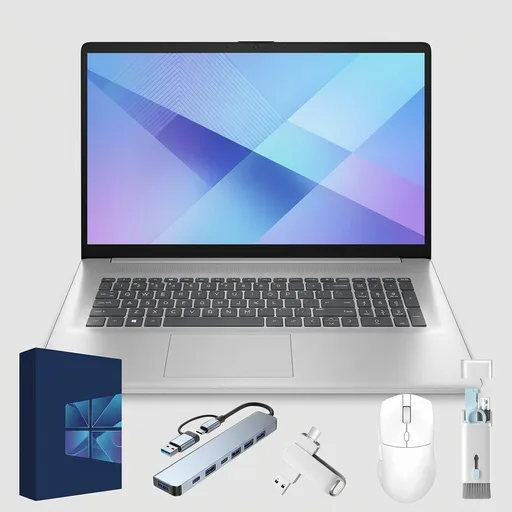HP 17 Inch Laptop Computer, 17.3" FHD IPS Display, 32 GB RAM, 1 TB SSD, AMD Ryzen 5 7430U (Up to 4.3GHz), Wi-Fi 6, Bluetooth 5.3, Copilot AI, Business & Students, Windows 11 Pro, W/Accessories