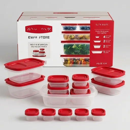 RubbermaidEasyStore Large Containers, 18-Piece Set, Food Storage Containers with Lids