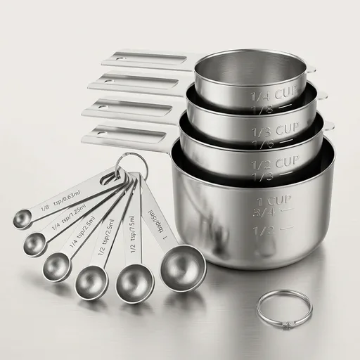 Stainless Steel Measuring Cups & Spoons Set