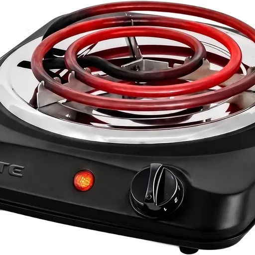 OVENTE Electric Hot Plate, 1000W Single Burner, 6-Inch Coil, Black BGC101B
