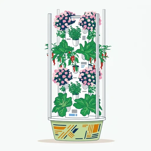 BAOSHISHAN 7 Layer 28 Pods Hydroponic Growing Tower with Foldable LED Light | Durable ABS Space-Saving Tower, Smart Water Circulation, Year-Round Indoor Veggies, Herbs & Fruits, Beginner-Friendly Kit