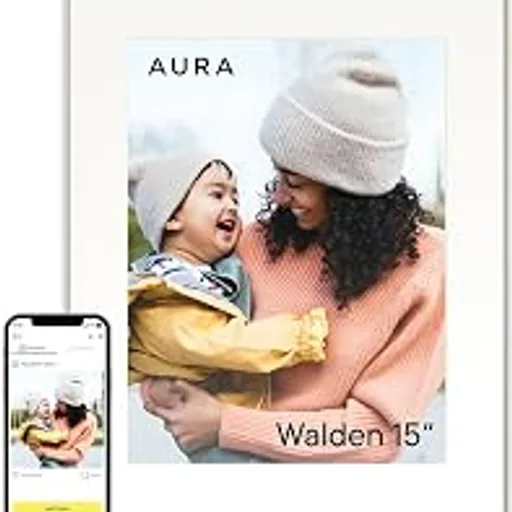 Aura Walden 15" WiFi Digital Picture Frame | Wirecutter's Best Digital Frame for Gifting | Send Photos from Your Phone | Quick, Easy Setup in Aura App | Free Un