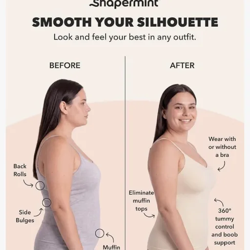 SHAPERMINT Scoop Neck Smoothing Cami, Shapewear Tank Top for Women
