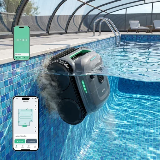 WYBOT C2 Cordless Robotic7 Pool Cleaner, Dual Filtrations, Floor, Wall &Waterline Cleaning, App Scheduling, Smart Navigation, Pool Vacuum for Inground Pool 7