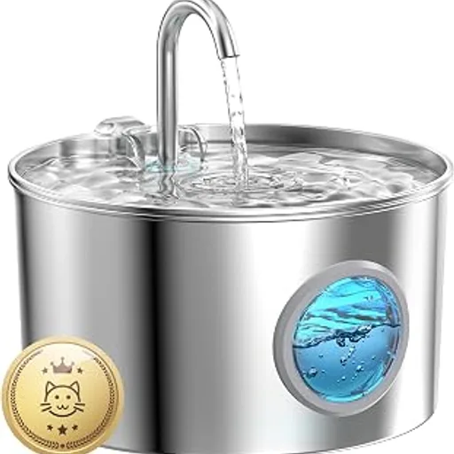 Cat Water Fountain Stainless Steel: 74oz/2.2L Cat Fountain for Drinking
