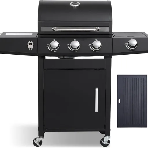 3-Burner Propane Gas Grill and Griddle Combo with Side Burner