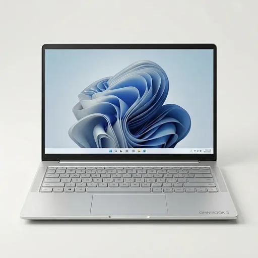 HP OmniBook 3 16 inch Laptop PC, 2K Touchscreen, AMD Ryzen 5 40, 8 GB RAM, 512 GB SSD, AMD Radeon 610M GPU, Windows 11 Home, Glacier Silver, 16-by0499nr