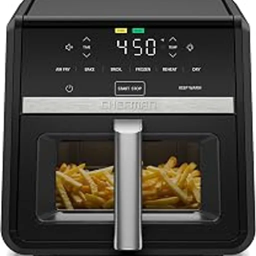 Chefman Air Fryer 9 Qt | TurboFry 7-in-1 High-Powered 450°F Cooking for Crispier and Even Results | XL Basket with Viewing Window | Air Fry, Bake, Broil, Reheat
