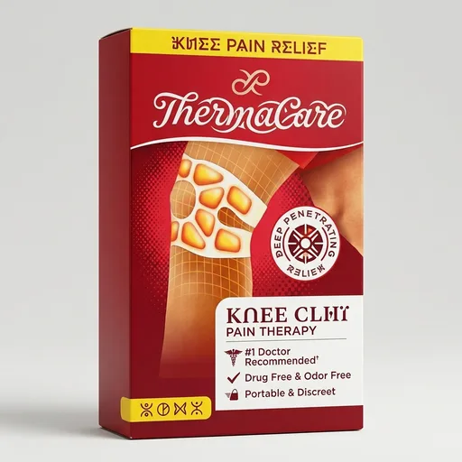 ThermaCare Knee HeatWraps - Targeted Knee Pain Relief with 8-Hour Therapeutic Heat - Flexible, Discreet, Drug-Free Portable Heat Therapy (4-Count)