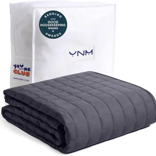 YnM 15lbs Weighted Blanket for Adults, 48x72 Inches, Dark Grey