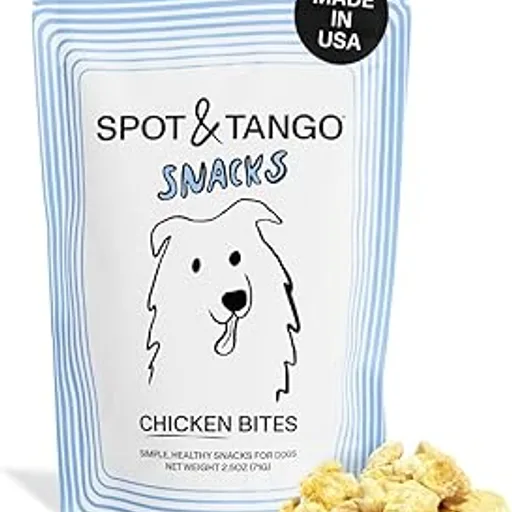 Spot & TangoChicken Bites Dog Treats - Single Ingredient, 100% Chicken Breast - Freeze-Dried Treats - Grain & Gluten-Free - USA-Made - for Small, Medium, and La