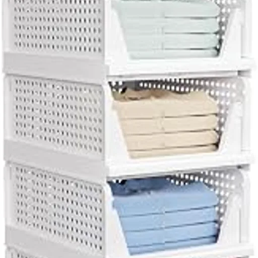 caktraie Stackable Closet Storage Basket