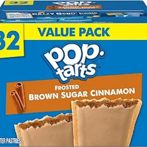 Pop-TartsToaster Pastries, Breakfast Foods, Kids Snacks, Value Pack, Frosted Brown Sugar Cinnamon, 54.1oz Box (32 Pop-Tarts)