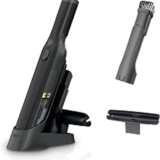 SharkWANDVAC Cordless Hand Vac, Black, WV201BK | Lightweight at 1.4 Lbs., Powerful Suction for Pet Hair, Charging Dock, One-Touch Empty, Car & Home, Duster Crev