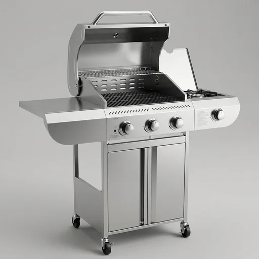 34,000 BTU 3-Burner Propane Gas Grill with Side Burner, All Stainless Steel BBQ Grill, Cast Iron Grates & Portable Cart with Wheels，Outdoor Barbecue Grill for Backyard, Patio, Camping (G31 PRO)