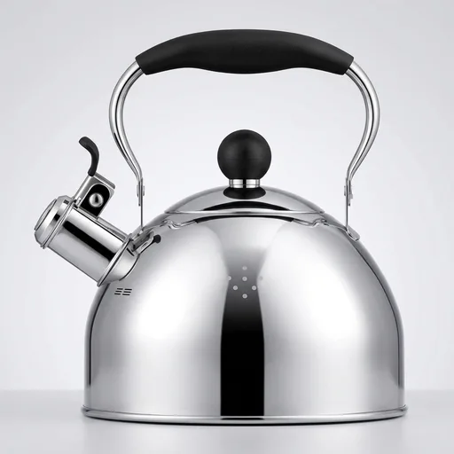 Tea Kettle, 2 Quart Stainless Steel Whistling Tea Kettle, Stovetop Whistling Teakettle Tea Pots for Stove Top with Ergonomic Folding Handle, Small Teapot, Water boiler for Tea, Coffee (Silver)