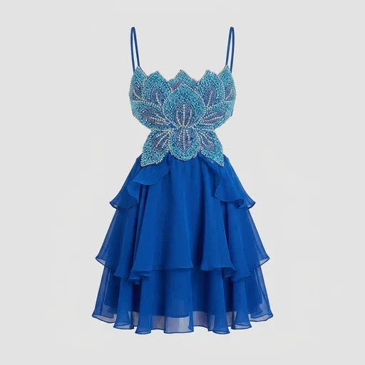 PATBO, Chiffon Carmen Lotus Mini Dress