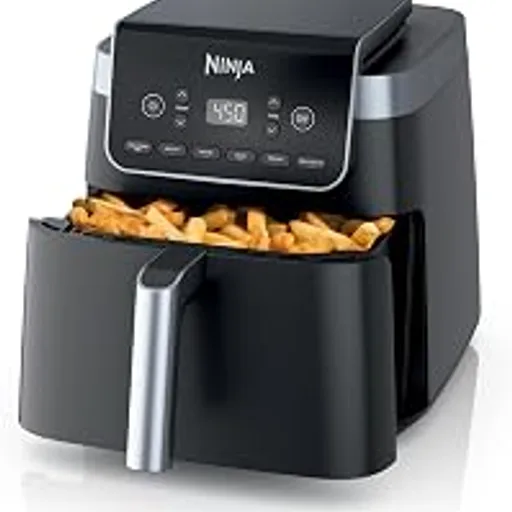 NinjaAir Fryer XL with MaxCrisp, 6.5 Qt, 6-in-1, Grey, AF181 | Max crisp, air fry, roast, bake, reheat, dehydrate, 1750W, 450F max, Fits 9 lbs wings