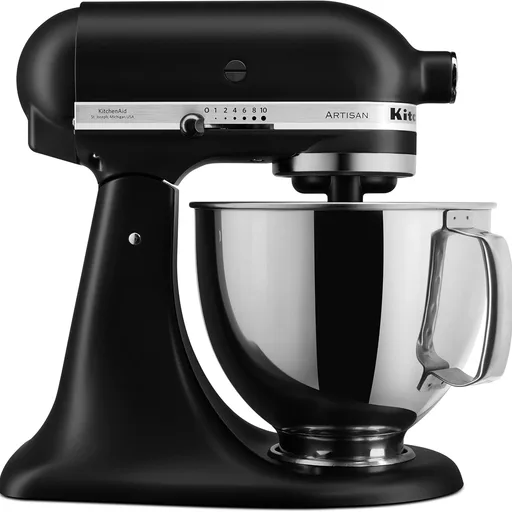 KitchenAid Artisan Series 5 Quart Tilt Head Stand Mixer with Pouring Shield KSM150PS, Matte Black